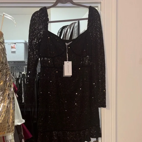 Lovers and Friends Penelope Black Mini Dress NWT REVOLVE - Picture 9 of 9